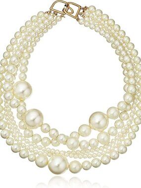 KENNETH JAY LANE, 5 ROW MULTI PEARL NECKLACE